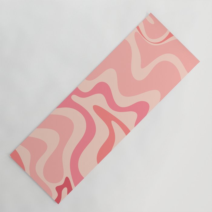 Retro Liquid Swirl Abstract in Soft Pink Yoga Mat by Kierkegaard Design  Studio