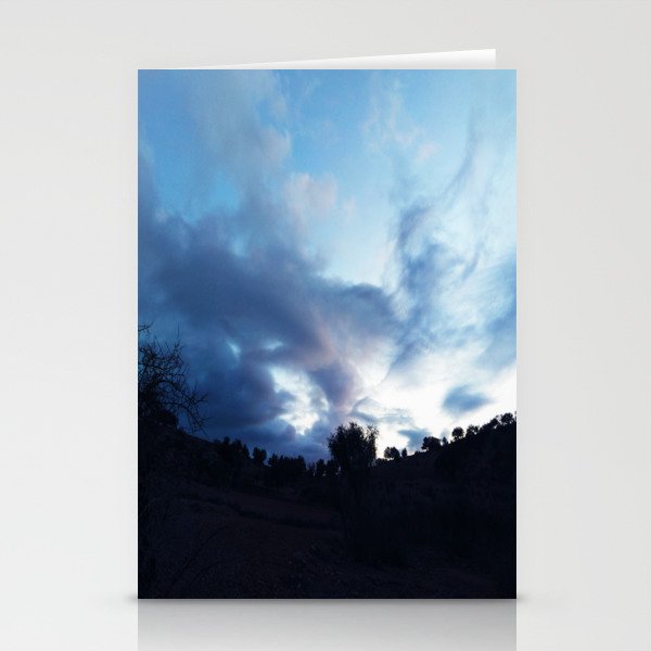 landscape sunset photo blue sky with clouds - Sunset / sunrise with clouds, light rays and other atmospheric Art Print Stationery Cards