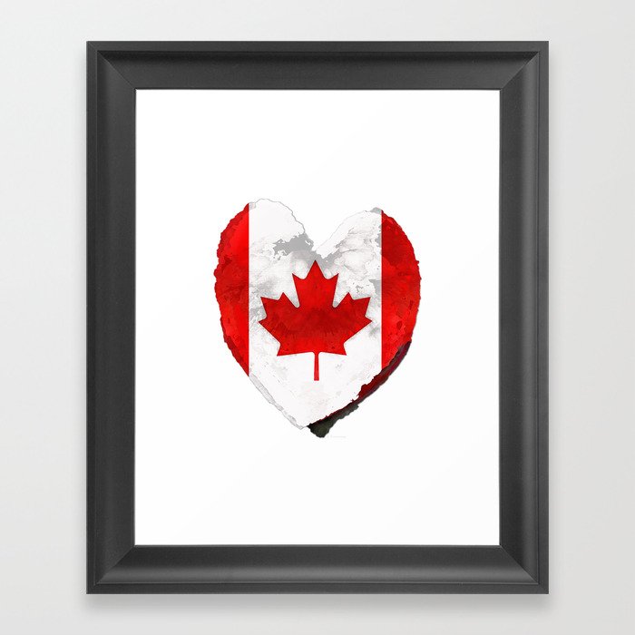I Love Canada - Canadian Flag Heart Art Framed Art Print
