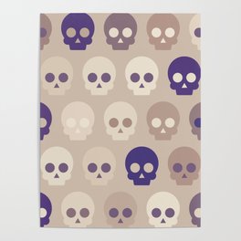 Colorful Cute Skull Pattern Poster
