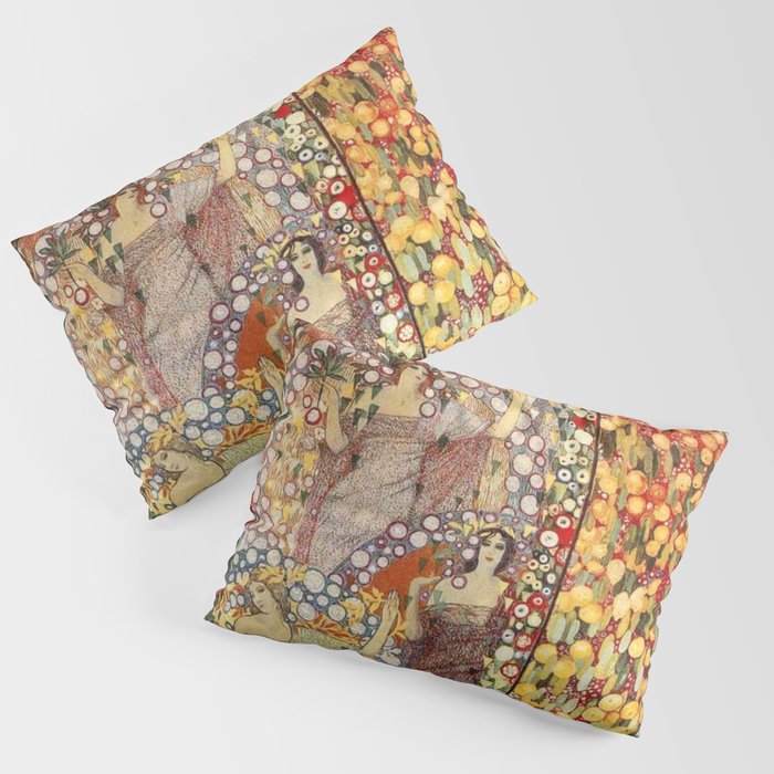 Classical Spring Floral Garden of Galileo Chini by Giorgio Kienerk Pillow Sham