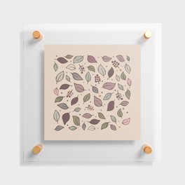 Autumn leaves and berries in pale pink and purple Floating Acrylic Print