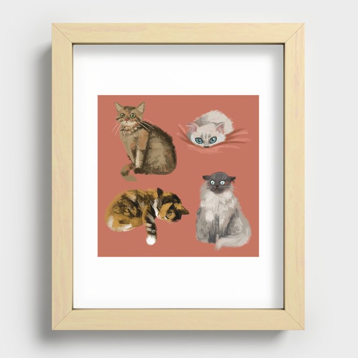 Quatre Cat Recessed Framed Print