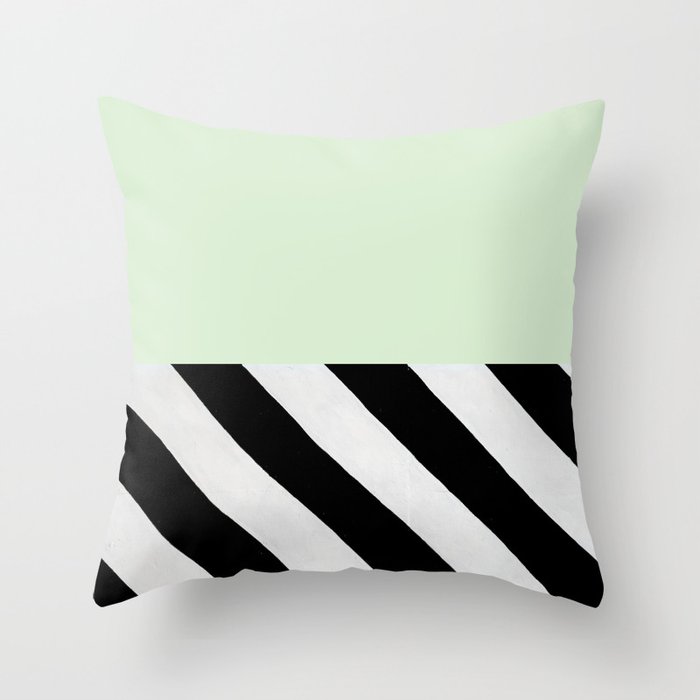 PARALLEL_LINES_GREEN_MINT Throw Pillow