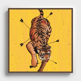 Tiger with Arrows Framed Canvas