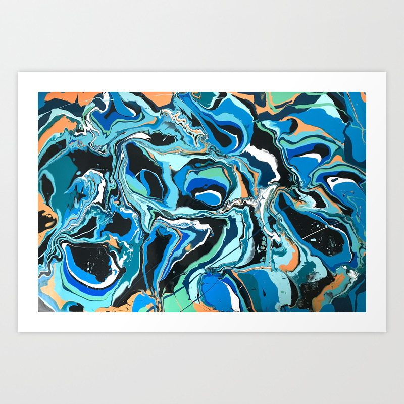 Abstract Fluid Art Painting By Fred Henry Art Print By Fredhenry