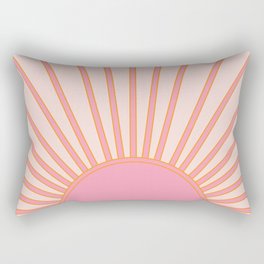   Sun Sunrise Pink Sun Print Sunshine Retro Sun Wall Art Vintage Boho Geometric Line Modern Decor  Rectangular Pillow