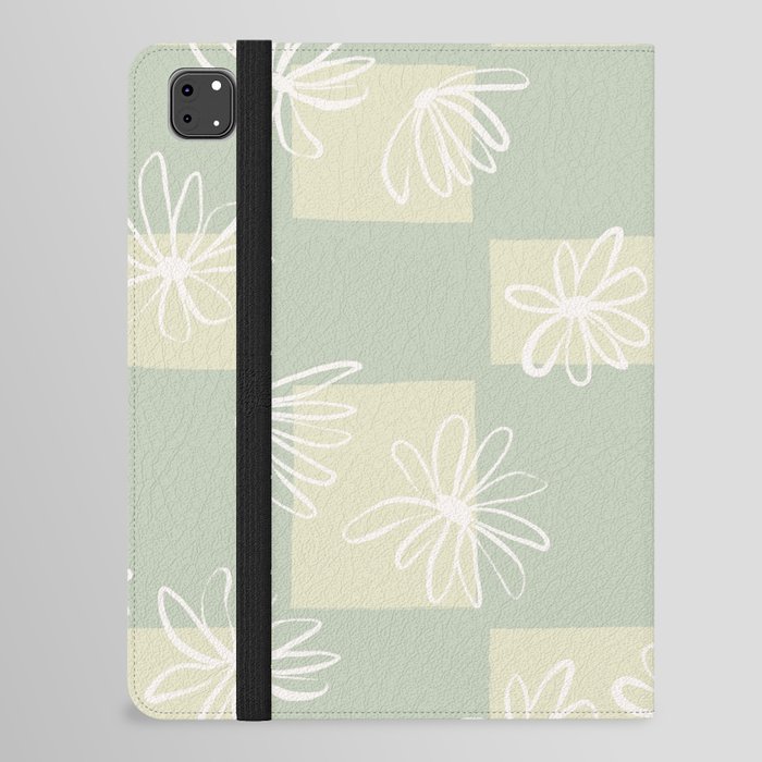 Daisy checkerboard in spring meadow iPad Folio Case