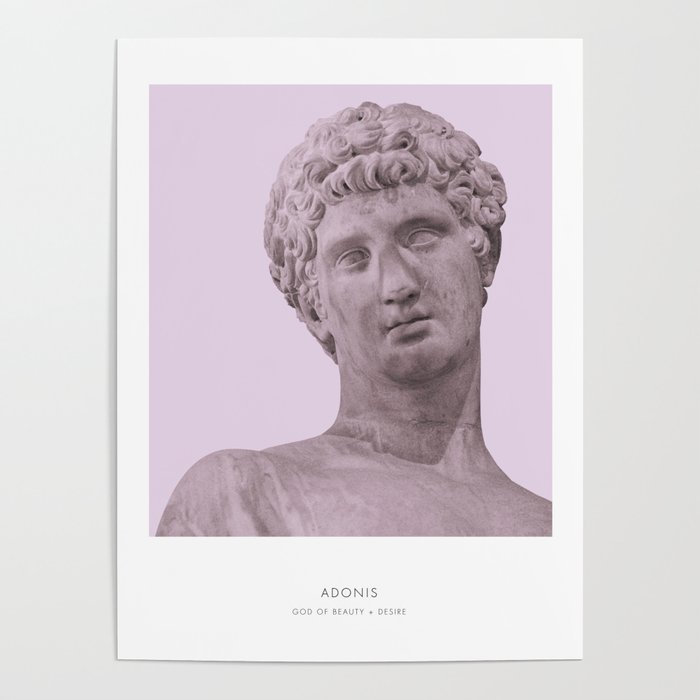 Adonis Art Print, Portrait of Adonis, Greek Mythology, Adonis Bust Art ...