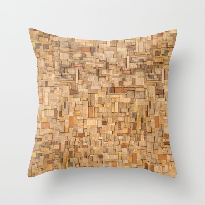Rustic Natural Woods  - Geometric - 3D  Throw Pillow