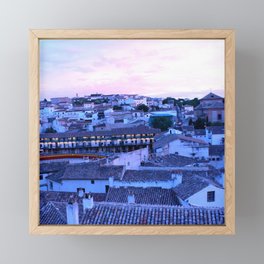 Dusk rooftops Framed Mini Art Print
