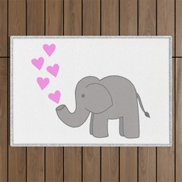 Love Elephant Outdoor Rug