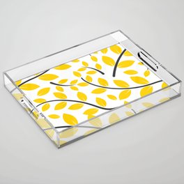 Golden Leaves Pattern! Acrylic Tray