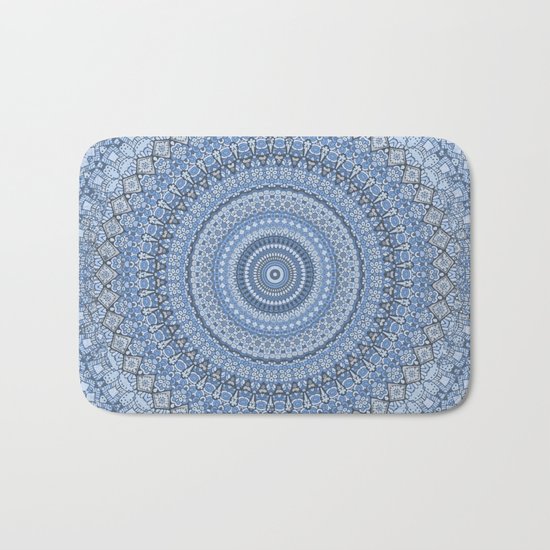Blue Mandala Meditation Pattern Bath Mat