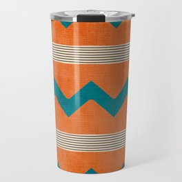 Teal Orange Chevrons Modern Artwork Travel Mug