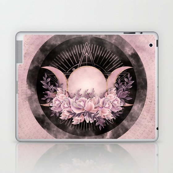 Triple Moon - Triple Goddess -Gentle Floral Laptop & iPad Skin