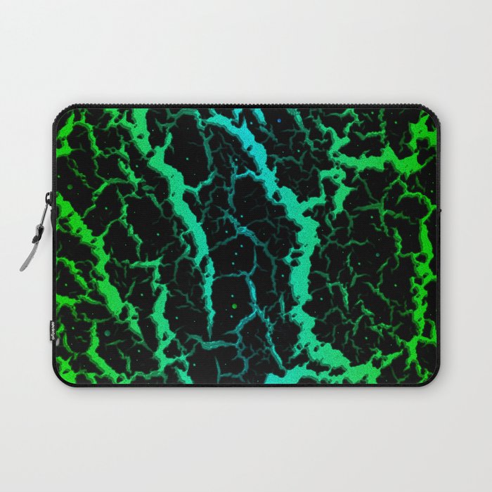 Cracked Space Lava - Green/Cyan Laptop Sleeve