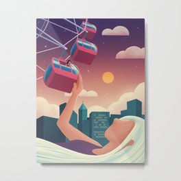 Miu on the Ferris Wheel Metal Print | Fiction, Murakami, Romantic, Drawing, Japanese, Sputnik, Ferriswheel, Acrylic, Sputniksweetheart, Digital 