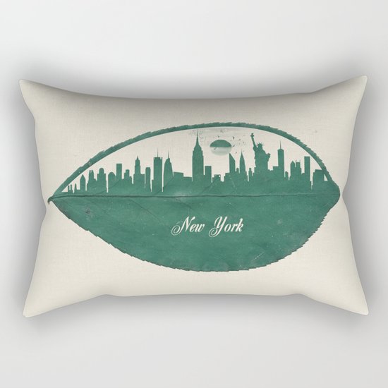 New York Skyline at Sunrise Rectangular Pillow