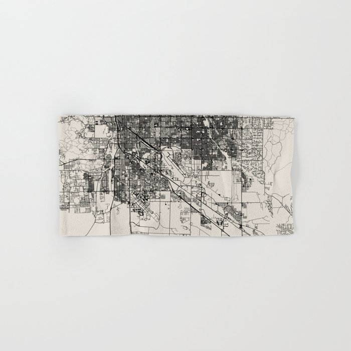 Tucson USA Map Illustration - City Map Drawing -  Hand & Bath Towel