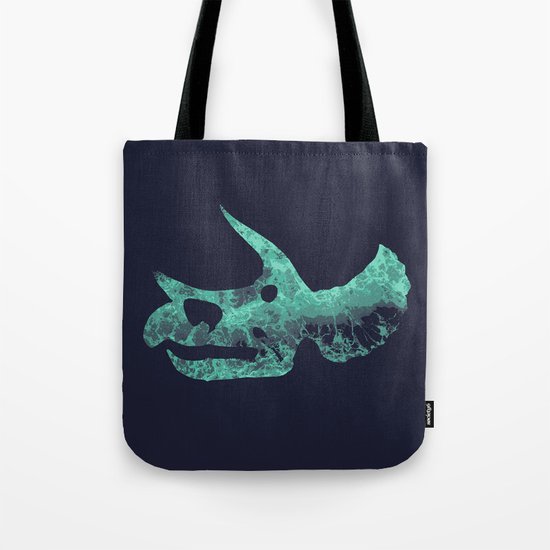 Triceratops Skull Tote Bag