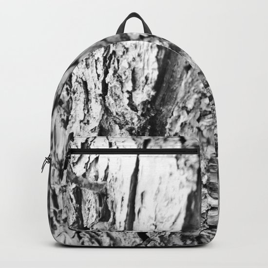 Tree Bark Black and White Backpack