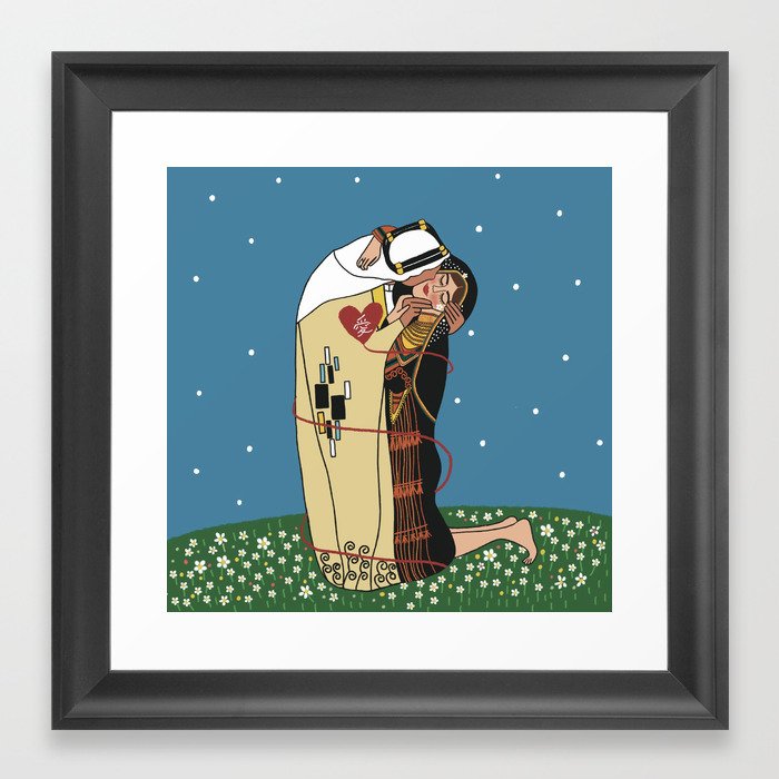 Saudi Arabia “kiss” new ver. Framed Art Print