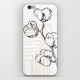 Simple Minimal Geometric - Boho Botanical Leave cotton flower iPhone Skin