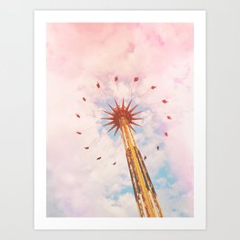 Swinging Pinks | Amusement Park Art Print
