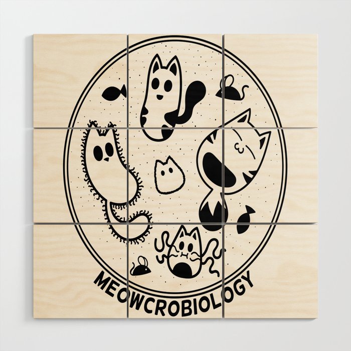 Meowcrobiology Wood Wall Art