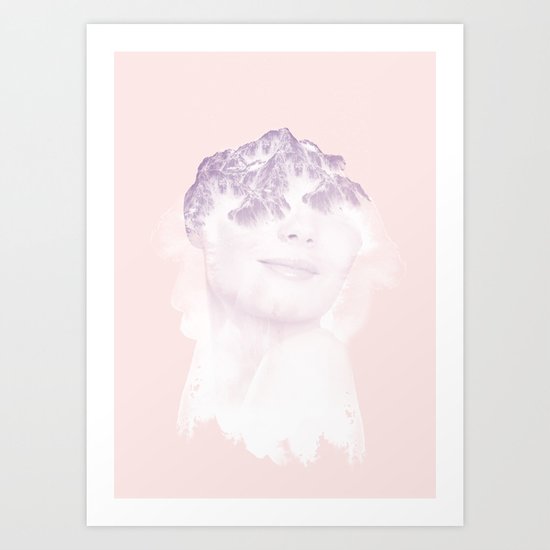 head in the mountains Art Print