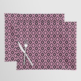 Pink and Black Ornamental Arabic Pattern Placemat
