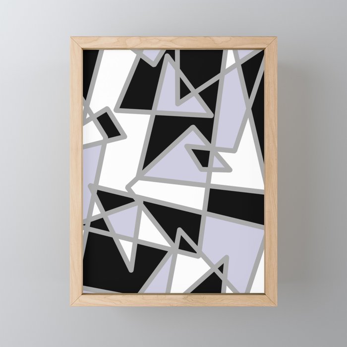 Black and white abstract design Framed Mini Art Print