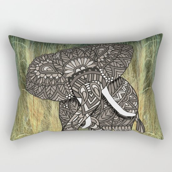 Ornate Elephant Rectangular Pillow