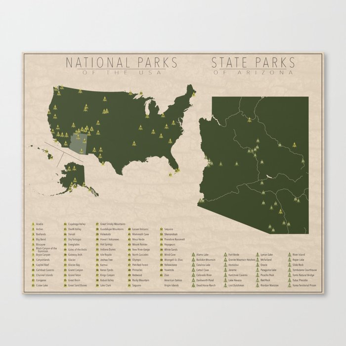 US National Parks - Arizona Canvas Print