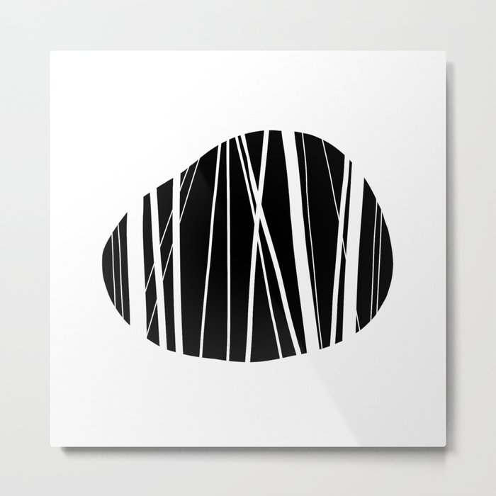 Sea stones or abstract ornament? Black and white graphics Metal Print