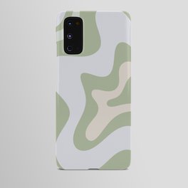 Liquid Swirl Contemporary Abstract Pattern in Light Sage Green Android Case