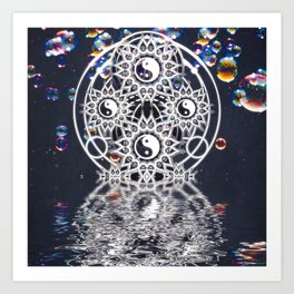 Yin Yang Symmetry Balance Reflection Art Print