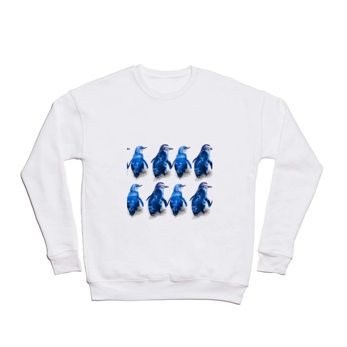 We care a lot. Couple of blue little penguins. Crewneck Sweatshirt