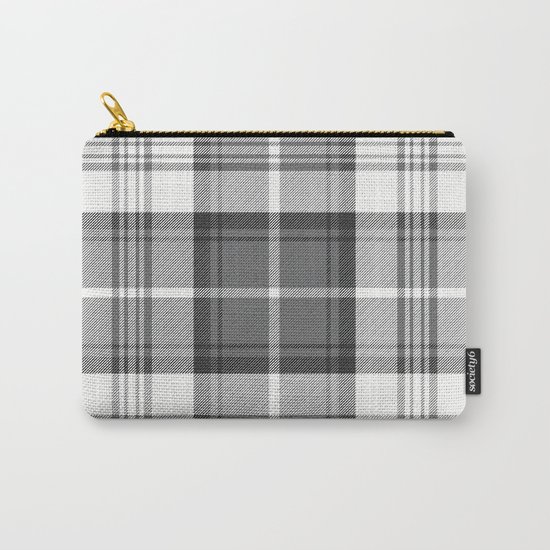 Black & White Tartan Carry-All Pouch