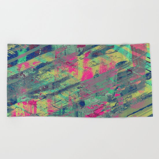 Colour Relaxation - Abstract, textured oil painting Beach Towel