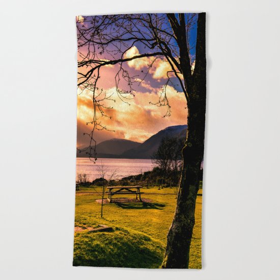 Soft Evening in the Lake Beach Towel