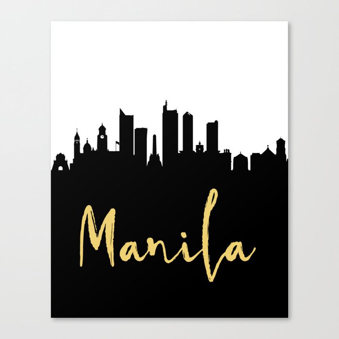 MANILA PHILIPPINES DESIGNER SILHOUETTE SKYLINE ART Canvas Print