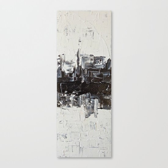 Flatline - black & white abstract painting Canvas Print