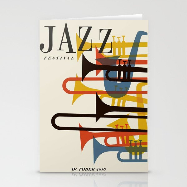Vintage poster-Jazz festival 2016 Stationery Cards