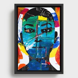 Afro Abstract woman face Framed Canvas