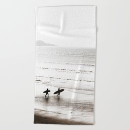 Surfer Black and White Beach Towel