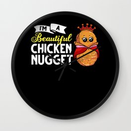 Chicken Nugget Girl Queen Vegan Nuggs Fries Wall Clock