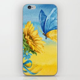 ukrainian sunflower art iPhone Skin