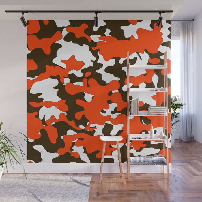 TEAM COLORS 5 NEW CAMO RED ORANGE BROWN Wall Mural